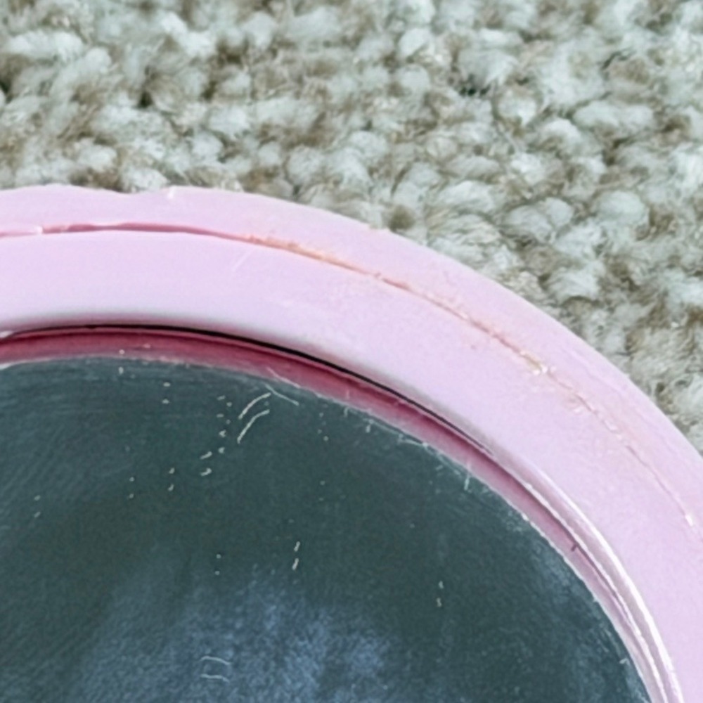 Vintage Rite Aid Seashell Pocket Mirror Lavender Pink Dual Sided Compact - Picture 5 of 7